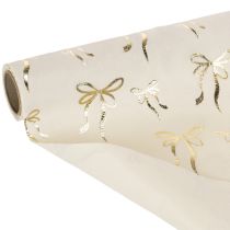 Article Tissu décoratif sur rouleau avec motifs nœuds dorés 120x35 cm