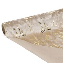 Article Tissu décoratif sur rouleau avec motifs nœuds dorés 120x35 cm