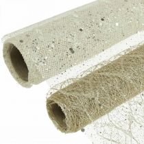 Ruban de décoration tissu champagne x 2 assortis 35x200cm