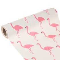 Article Tissu décoratif flamants blanc-fuchsia 30 cm x 3 m
