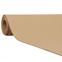 Chemin de table en cuir tissu décoratif beige simili cuir 33 cm × 1,35 m