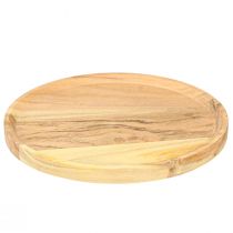 Article Plateau décoratif assiette décorative en bois d&#39;acacia naturel Ø20cm