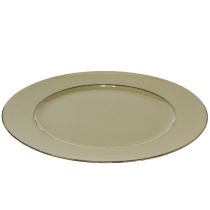 Article Assiette décorative en plastique vert vintage vert mousse marron Ø33cm