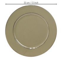 Article Assiette décorative en plastique vert vintage vert mousse marron Ø33cm