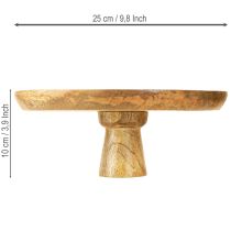 Article Assiette déco en bois avec socle Aspect naturel Ø25cm H10cm