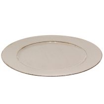 Article Assiette décorative en plastique gris marron Ø33cm