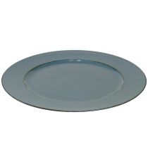 Article Assiette décorative en plastique marron pétrole Ø33cm