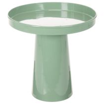 Article Plateau décoratif rond en métal vert 20 cm pour compositions florales