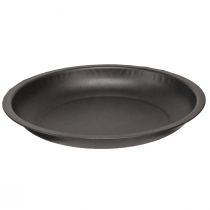 Article Assiette décorative ronde en métal noir Ø23cm H2,5cm 5pcs