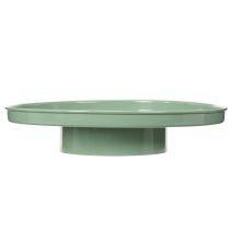 Article Plateau décoratif rond en métal vert avec pied 30 cm