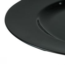 Article Assiette décorative plate noire en plastique brillant Ø28cm H2cm