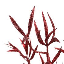 Article Branche deco rouge avec mica 69cm 2pcs