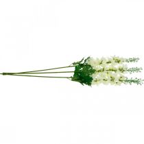 Article Delphinium blanc artificiel en soie – 3 tiges, 80 cm