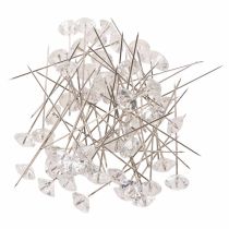 Article Épingles décoratives tête diamant Ø11 mm transparentes - Lot de 55
