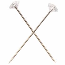 Article Épingles décoratives transparentes effet diamant Ø6 mm – Lot de 85