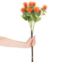 Article Fleurs artificielles de chardons orange 55 cm pour décoration intérieure, lot de 4