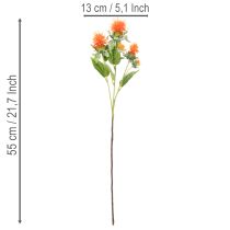 Article Künstliche fleur de carthame orange 55 cm pour décoration intérieure, lot de 4