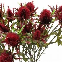 Article Chardon Fleur Artificielle Rouge Bordeaux 10 Têtes De Fleurs 68cm 3pcs