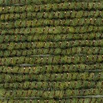 Article Cordon en laine verte avec fil doré, 5 m x 5 mm avec fil métallique, pour la décoration et les loisirs créatifs