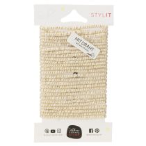 Article Cordon de laine blanc avec fil doré 5m x 5mm avec fil métallique pour décoration et loisirs créatifs