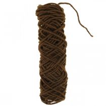 Fil de mèche marron foncé, cordon laine avec fil, fournitures fleuriste L30m