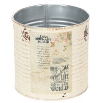 Article Pot de fleurs en métal crème style shabby chic Ø11cm H10.5cm