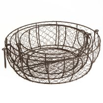 Article Corbeille à pain en fil de fer avec anse Marron Ø35/30/25cm Lot de 3