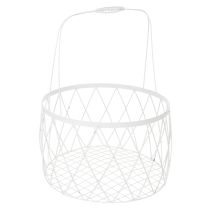 Article Panier en fil de fer avec poignée, métal blanc, Ø 25/30/35 cm, lot de 3