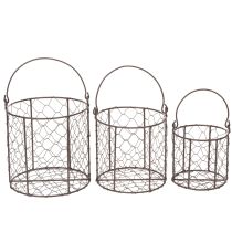 Article Ensemble de paniers en fil de fer, idéal pour la décoration ou le jardin, 25 cm, 1 ensemble