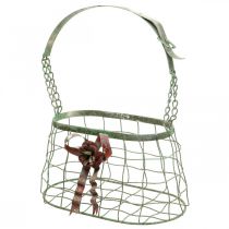 Sac à anse, panier métal, jardinière fil, panier jardinière L28.5cm H33cm
