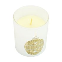 Article Bougie parfumée Bougie de Noël en verre bougie de Noël blanche 7,5 cm