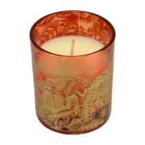 Article Bougie parfumée Bougie de Noël rouge en verre Bougie de Noël Ø7,5cm