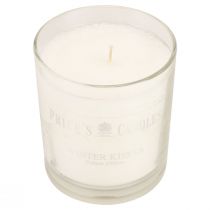 Bougie parfumée dans un verre bougie parfumée Noël blanc H8cm