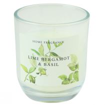 Article Bougie parfumée dans un verre Bergamote Citron Vert Basilic Ø7,5cm H8,5cm