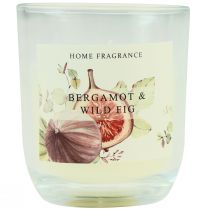 Article Bougie parfumée dans un verre bergamote figue blanc Ø7,5cm H8,5cm