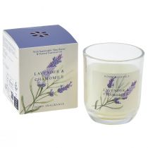 Article Bougie parfumée en verre Lavande et Camomille 8,5 cm