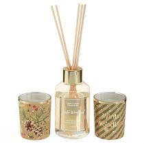 Article Bougies parfumées parfum d'ambiance coffret cadeau Noël 16,5x6x21cm