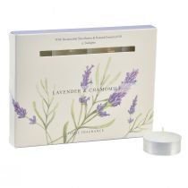 Article Bougies chauffe-plat parfumées lavande camomille blanc Ø3,5cm 12 pcs