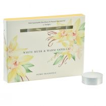 Article Bougies chauffe-plat parfumées vanille musc blanc Ø3,5cm 12pcs
