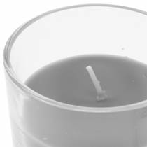 Bougie Parfumée en Verre Gris Vanille Ø8cm H10,5cm