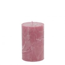 Article Bougies unies vieux rose 60x100mm 4 pcs
