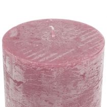 Article Bougies unies vieux rose 60x100mm 4 pcs
