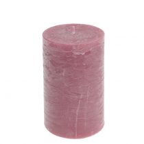 Article Bougies colorées unies vieux rose 85x150mm 2pcs