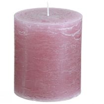 Article Bougies unies bougies pilier vieux rose 70×80mm 4 pcs