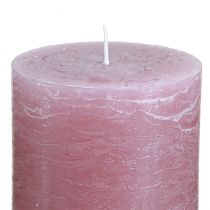 Article Bougies piliers roses antiques élégantes 70×80mm, lot de 4, pour la décoration de table, la couronne de l'Avent et une ambiance romantique