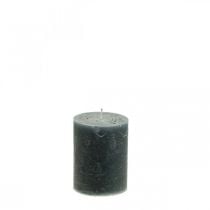 Article Bougies colorées unies bougies pilier anthracite 70×100mm 4pcs