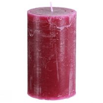 Article Bougies unies Bougies pilier Berry violet 70×120mm 4 pcs
