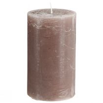 Article Bougies de couleur unie bougies pilier marron 70×120mm 4 pcs