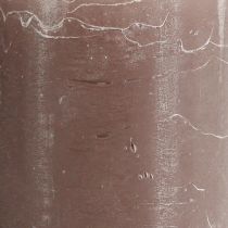 Article Bougies de couleur unie bougies pilier marron 70×120mm 4 pcs