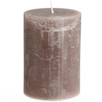 Article Bougies de couleur unie bougies pilier marron 85×120mm 2 pcs